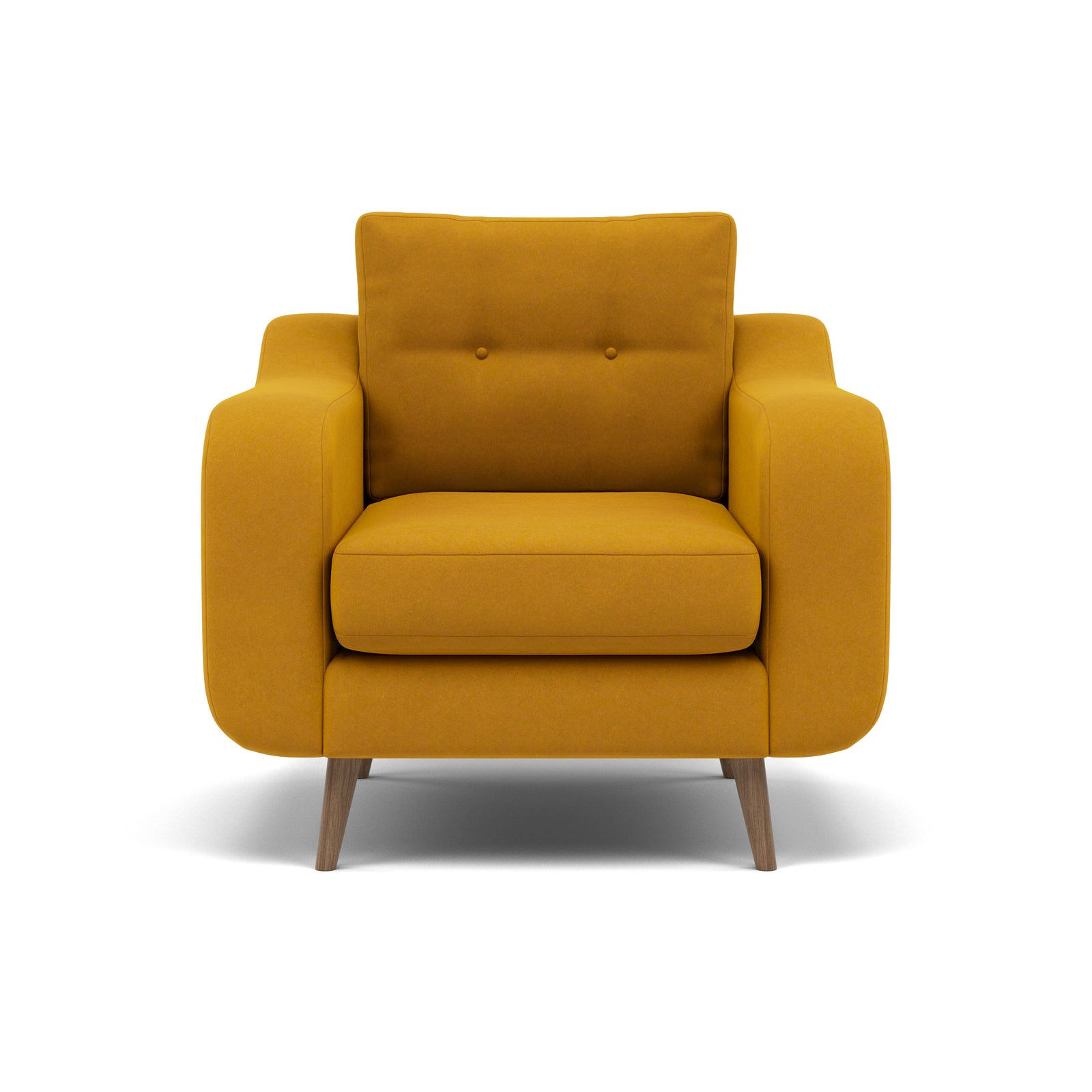 Phoebe Armchair - Chair Grade B Sterling Home 23 Plush Velvet Turmeric Weathered Oak