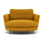 Phoebe Oval Loveseat - Oval Cuddler Grade B Armchairs Sterling Home 23 Plush Velvet Turmeric Weathered Oak