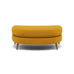 Phoebe Oval Footstool - Oval Cuddler Stool Grade B Footstools Sterling Home 23 Plush Velvet Turmeric Weathered Oak