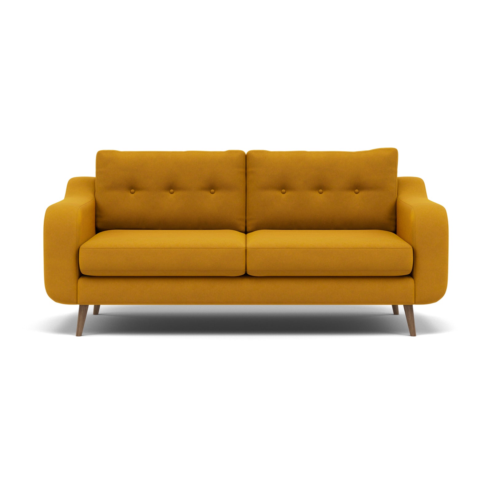 Phoebe 3 Seater Sofa - Large Sofa Standard Back Grade B 3 Seater Sofas Sterling Home 25 Plush Velvet Turmeric Weathered Oak