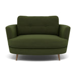 Phoebe Oval Loveseat - Oval Cuddler Grade B Armchairs Sterling Home 20 Plush Velvet Vine Weathered Oak