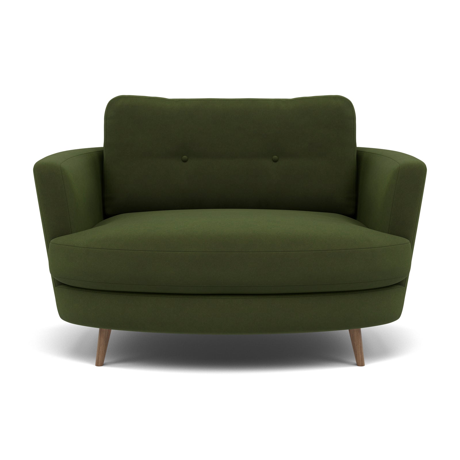 Phoebe Oval Loveseat - Oval Cuddler Grade B Armchairs Sterling Home 20 Plush Velvet Vine Weathered Oak