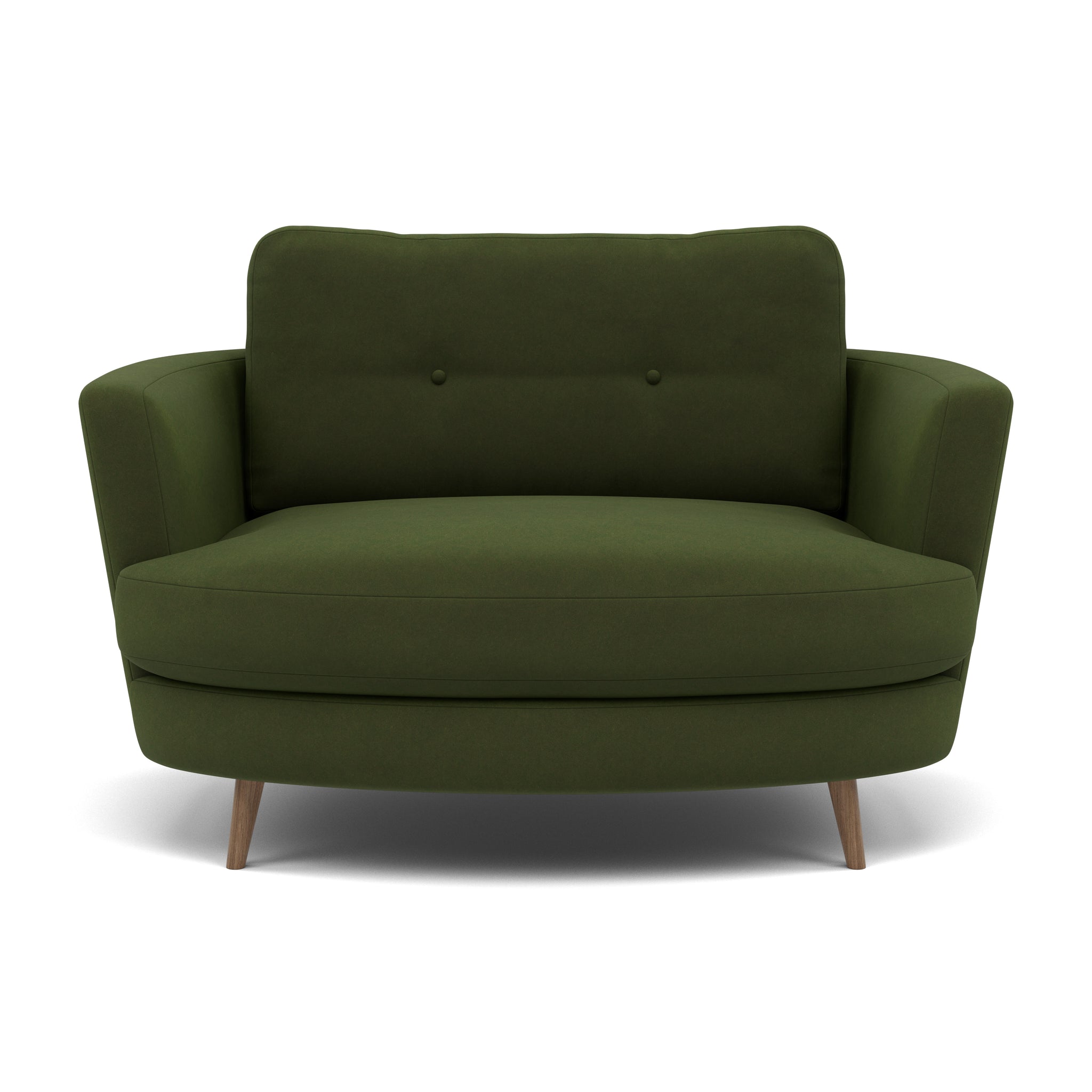 Phoebe Oval Loveseat - Oval Cuddler Grade B Armchairs Sterling Home 20 Plush Velvet Vine Weathered Oak