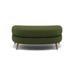 Phoebe Oval Footstool - Oval Cuddler Stool Grade B Footstools Sterling Home 20 Plush Velvet Vine Weathered Oak
