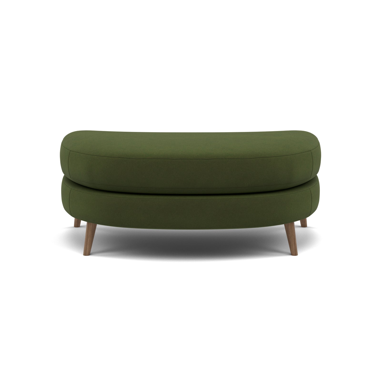 Phoebe Oval Footstool - Oval Cuddler Stool Grade B Footstools Sterling Home 20 Plush Velvet Vine Weathered Oak