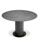 Eichholtz Volterra Round Dining Table Bronze Finish Grey Ceramic Top - Round Dining Table Bronze Finish Grey Ceramic Top Dining Tables Sterling Home 1