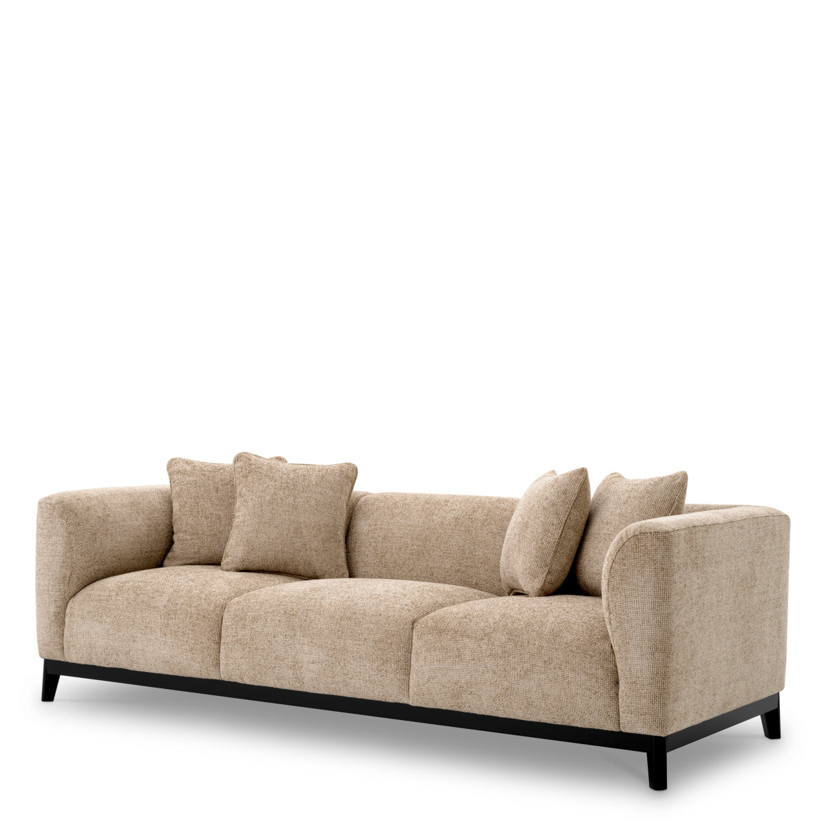 Eichholtz Corso 3 Seater Sofa Lyssa Sand Black Base - 3 Seater Sofa Lyssa Sand 3 Seater Sofas Sterling Home 1