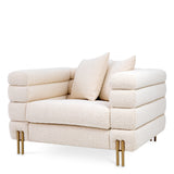 Eichholtz York Armchair Boucle Cream Brushed Brass Legs