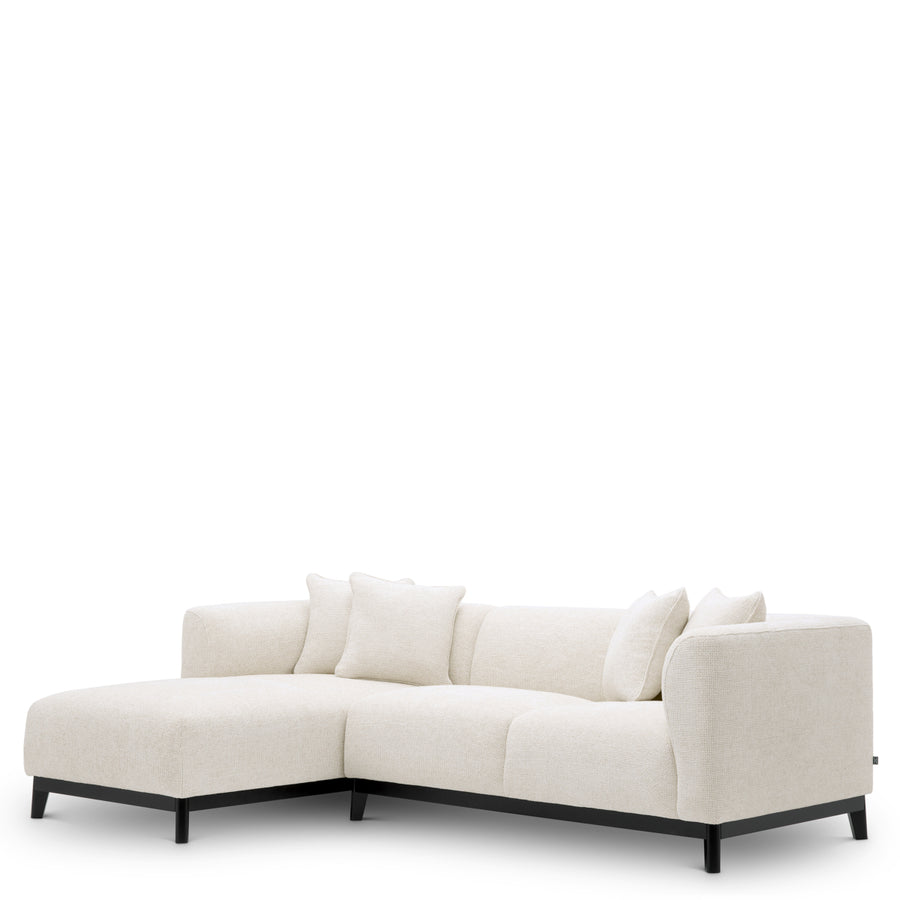 Eichholtz Corso 2 Seater Chaise Left Lyssa Off-White Black Base - 2 Seater Chaise Left Lyssa Off-White Chaise Sofas Sterling Home 1