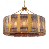 Eichholtz Elysian Chandalier Antique Brass And Smoked Glass