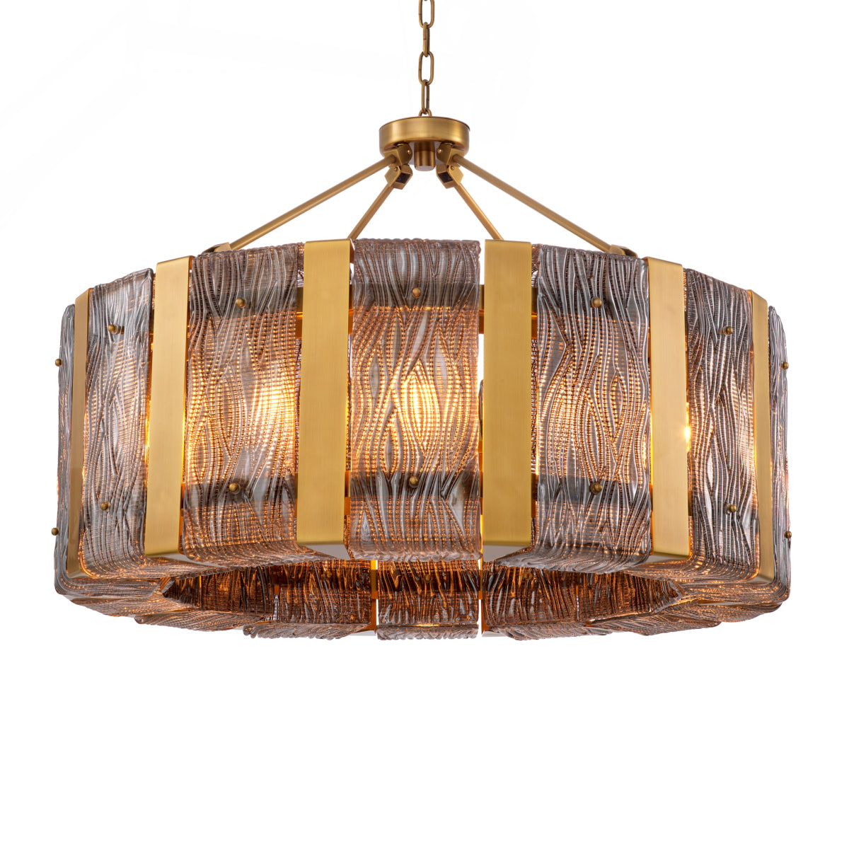 Eichholtz Elysian Chandalier Antique Brass And Smoked Glass - Chandalier Elysian Accessories Sterling Home 1
