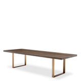 Eichholtz Melchior Dining Table 300cmBrown Oak Veneer / Brushed Brass Finish