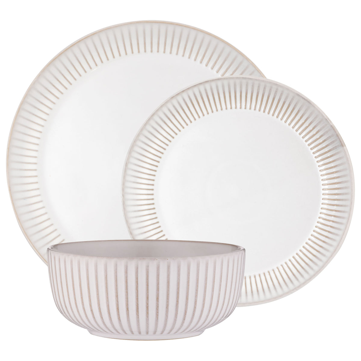 Mason Cash Reactive Ridge White 12 Piece Dinner Set - MC Reactive Ridge White 12 Piece Dinner Set Dinnerware Sets Sterling Home 2