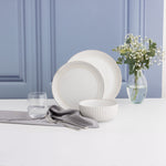 Mason Cash Reactive Ridge White 12 Piece Dinner Set - MC Reactive Ridge White 12 Piece Dinner Set Dinnerware Sets Sterling Home 1