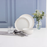 Mason Cash Reactive Ridge White 12 Piece Dinner Set