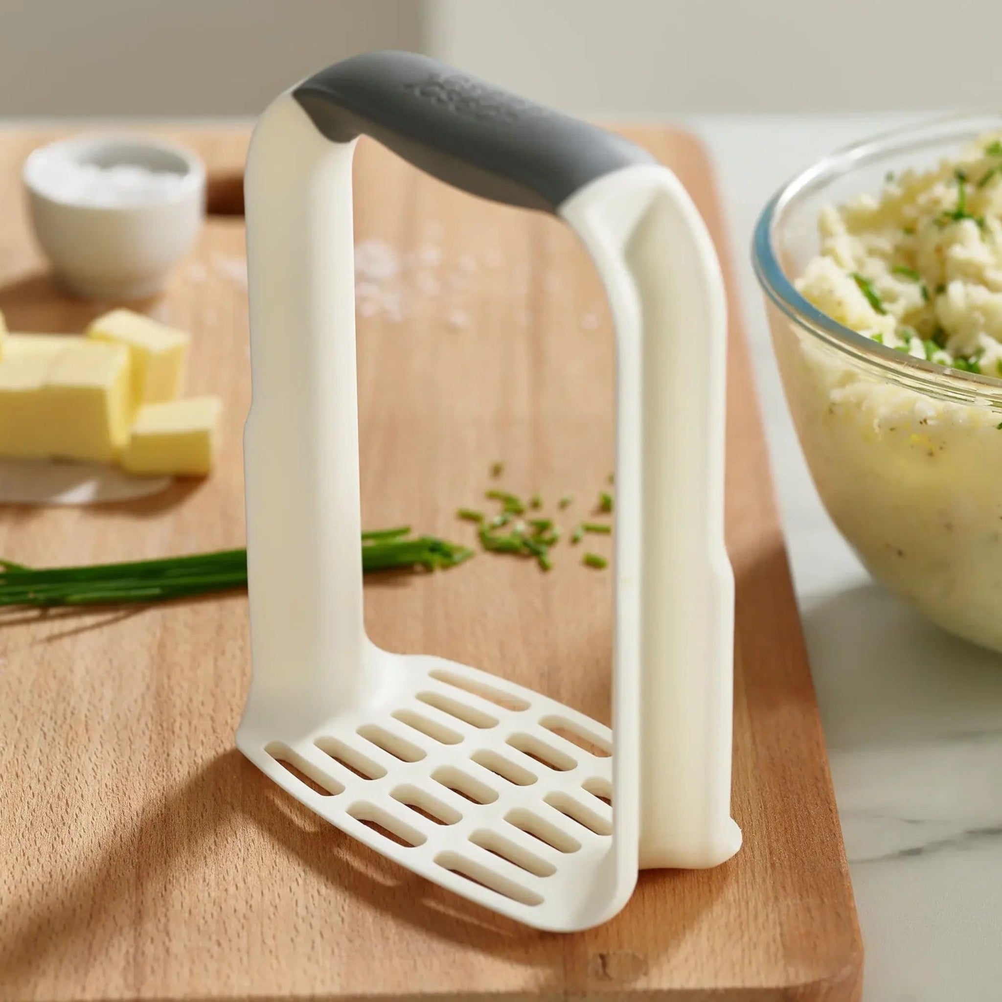 Joseph Joseph White Easy-Mash Potato Masher - Easy-Mash Potato Masher - White Sterling Home 1