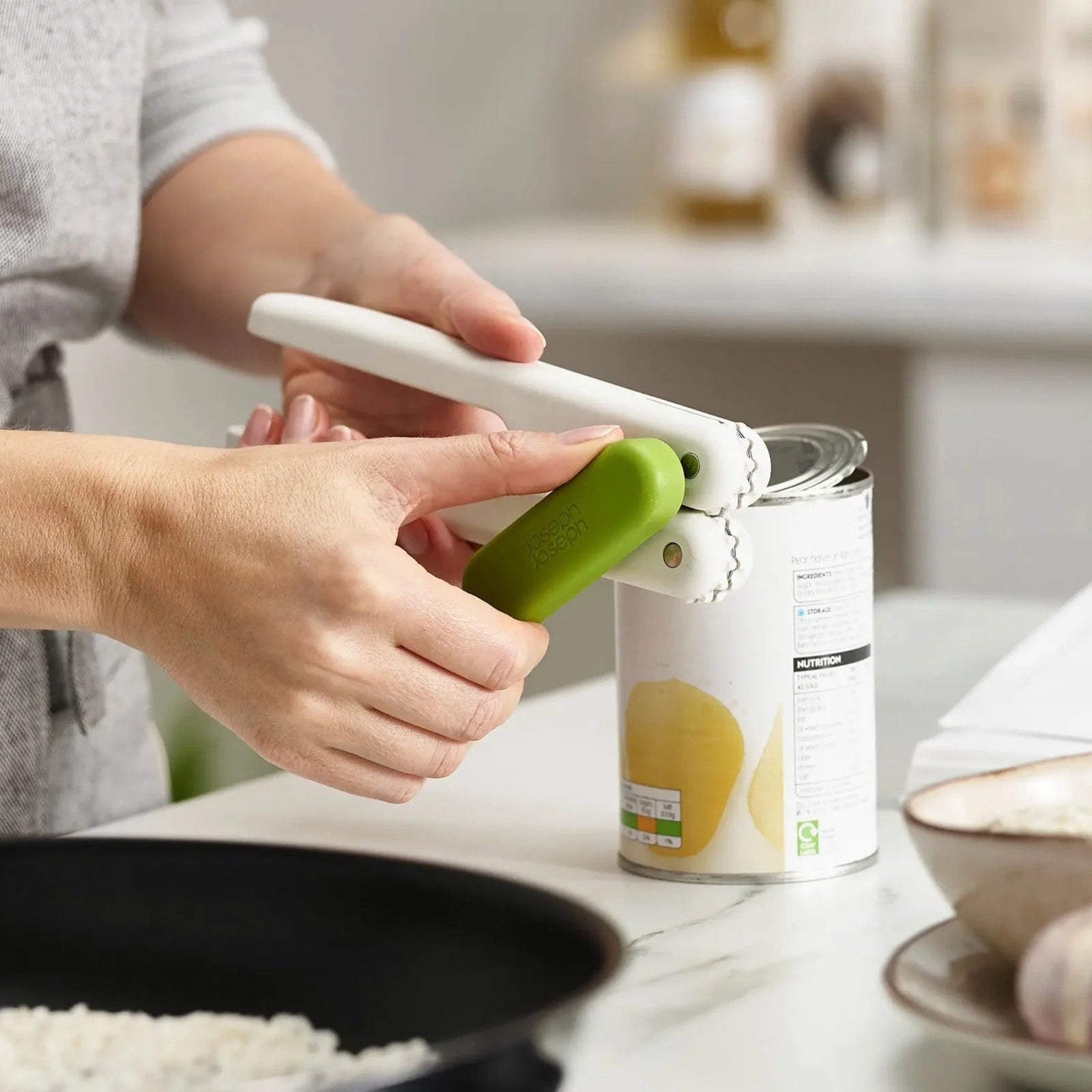 Joseph Joseph White and Green Pivot 3 in 1 Can Opener - Pivot 3-in-1 Can Opener White/Green Sterling Home 1