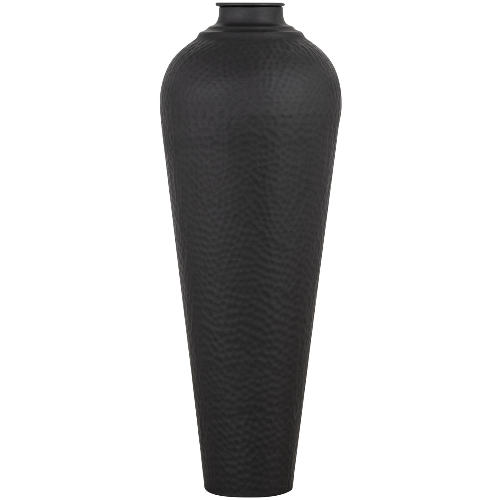 Matt Black Medium Hammered Vase With Lid Sterling Home 2