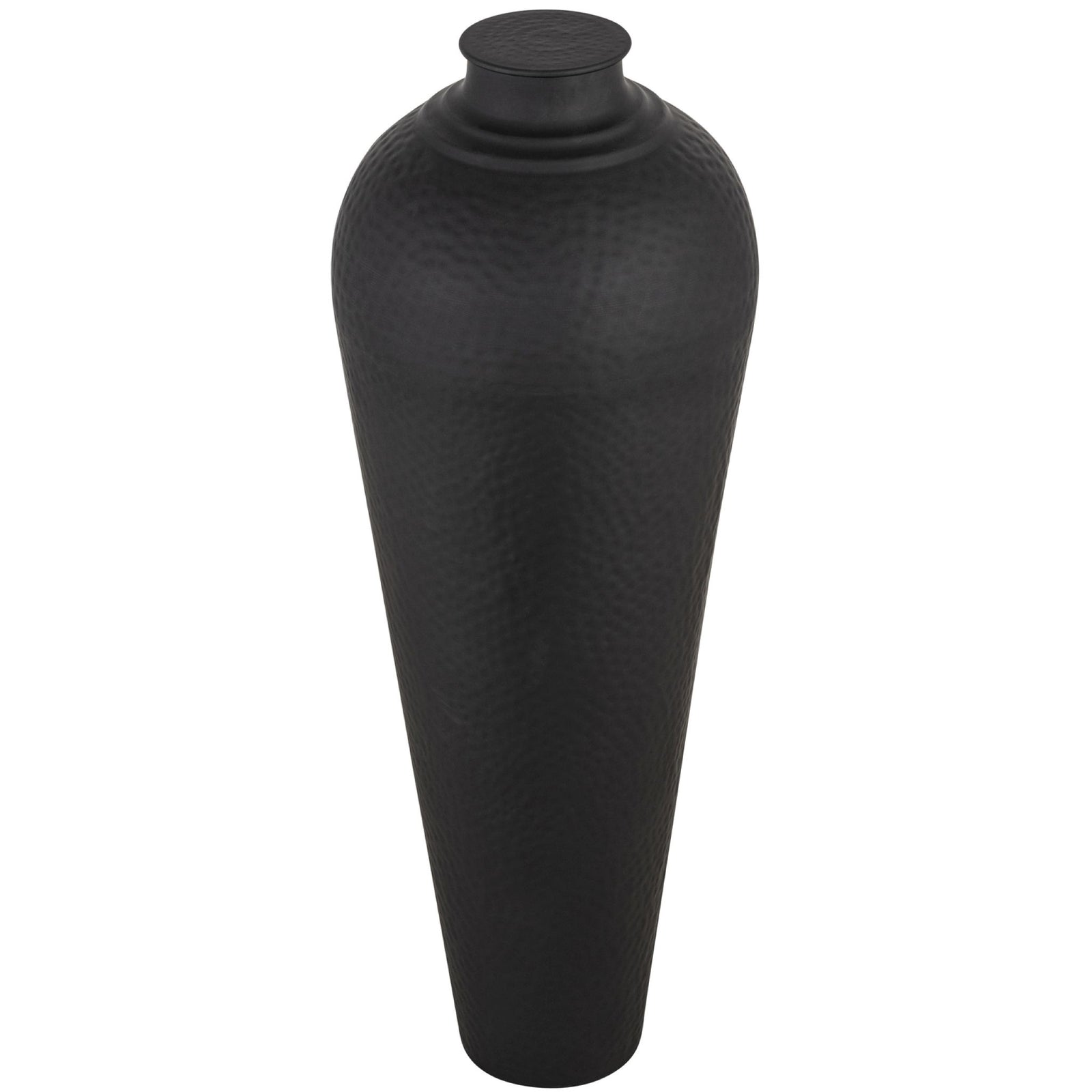 Matt Black Large Hammered Vase With Lid Sterling Home 2