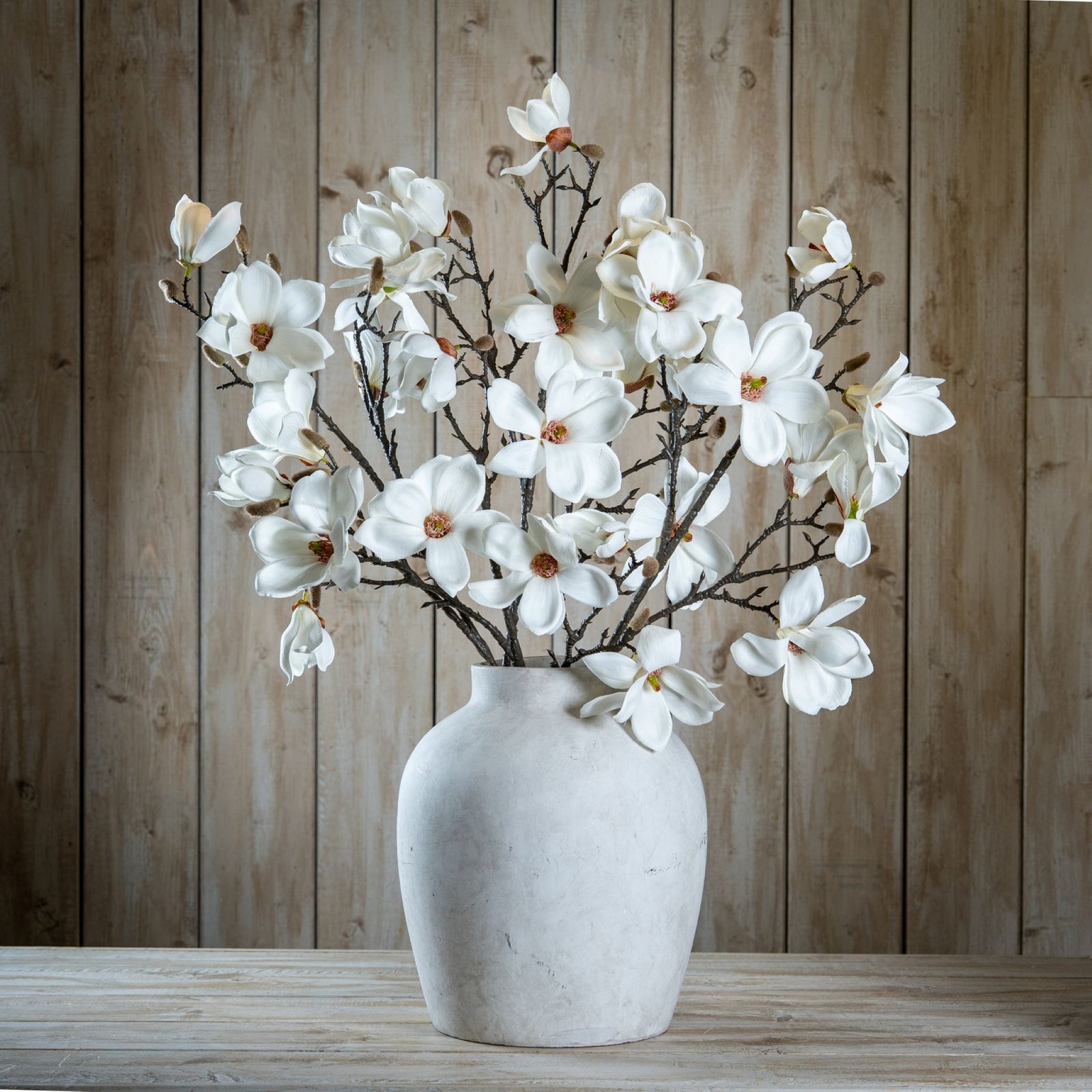 The Natural Garden Collection White Magnolia Stem Sterling Home 1