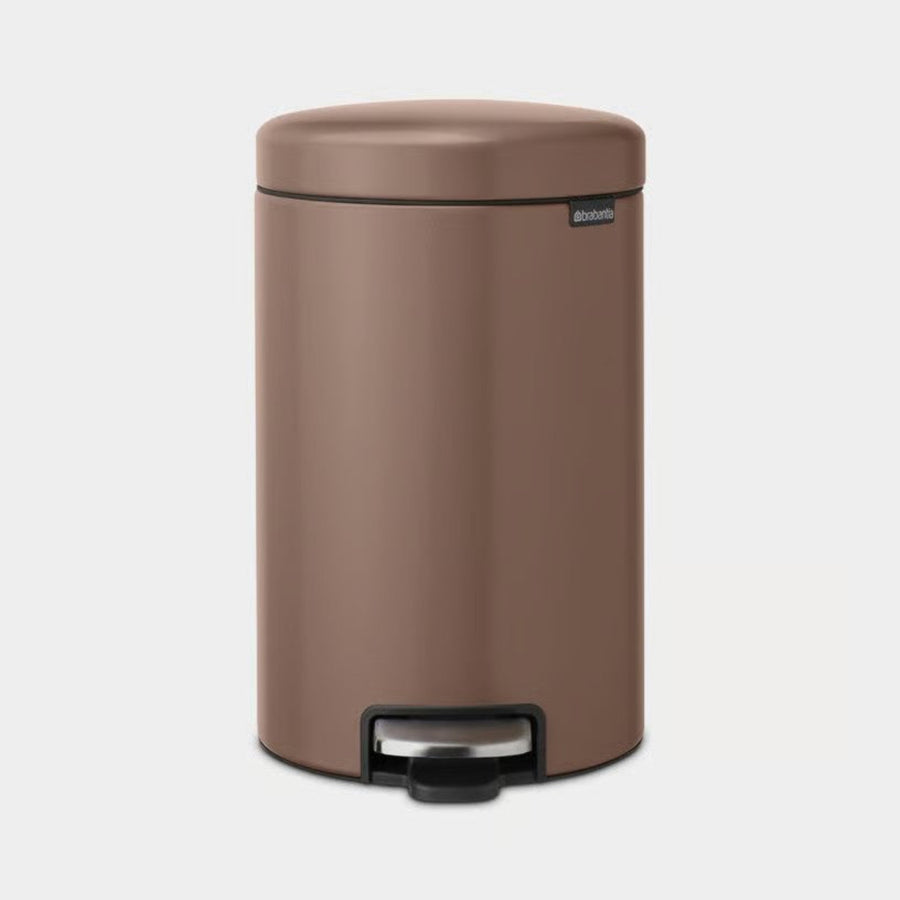 Brabantia NewIcon Pedal Bin Satin Taupe 12L Sterling Home 1