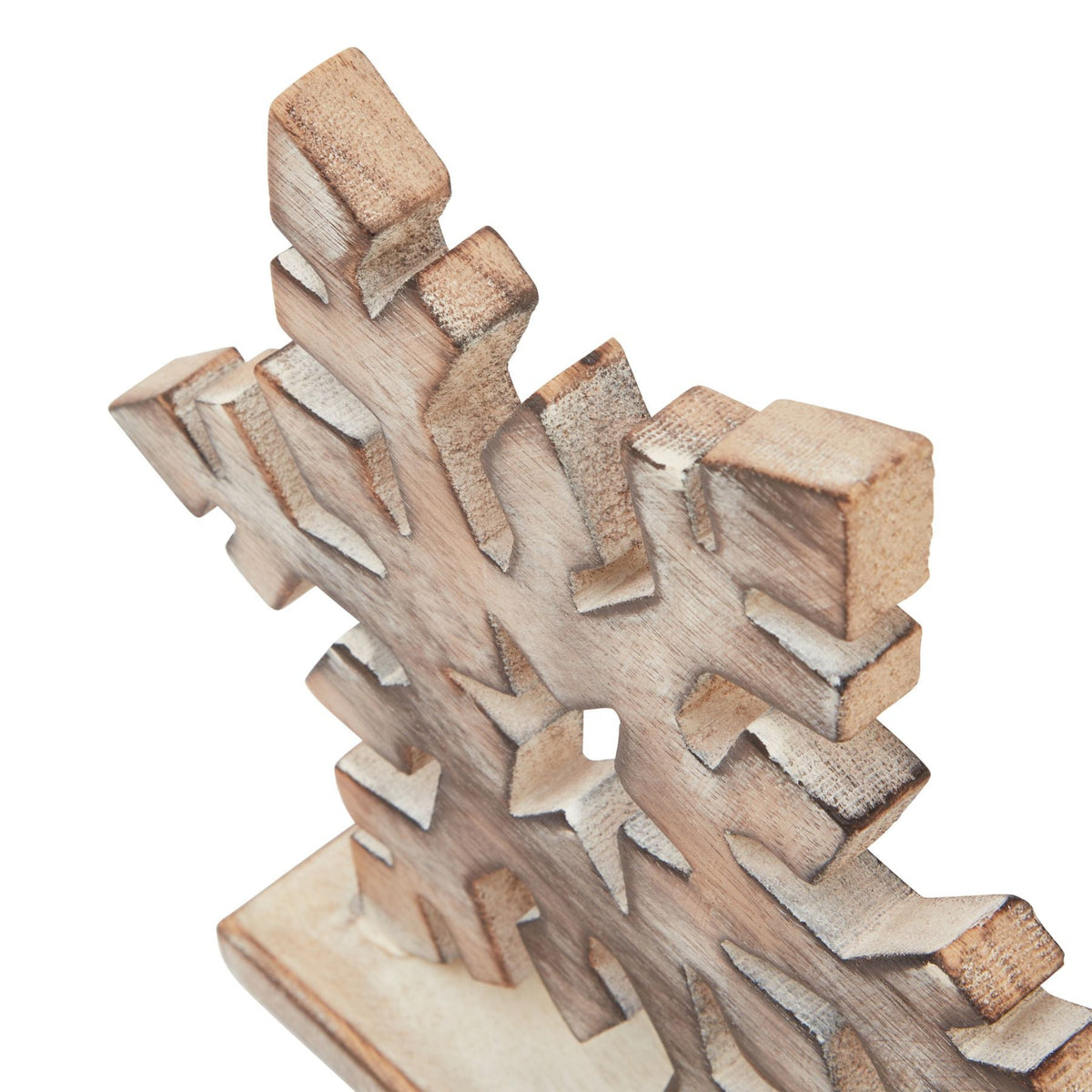 White Wash Collection Wooden Snowflake Decoration - White Wash Collection Wooden Snowflake Decoration Sterling Home 3