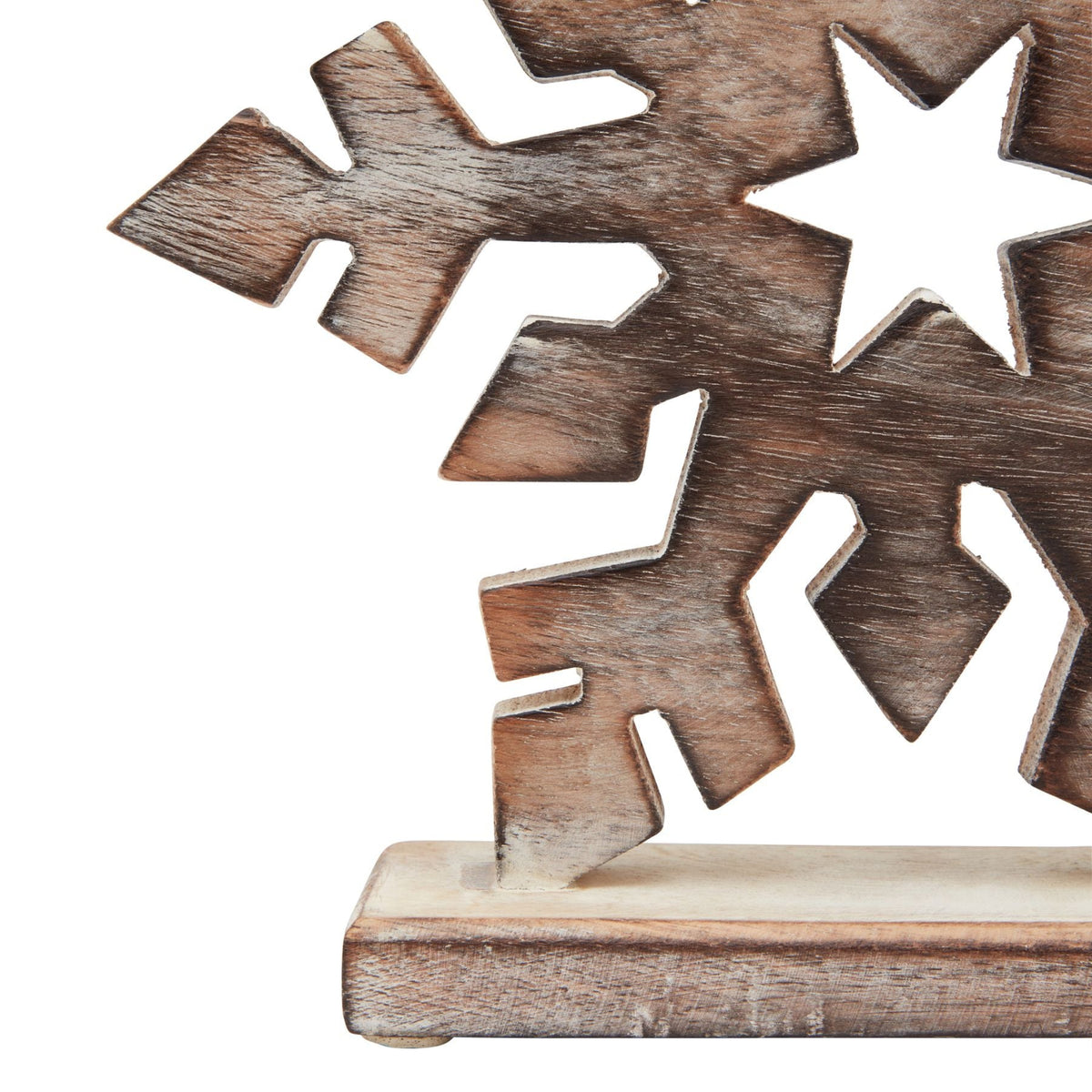 White Wash Collection Wooden Snowflake Decoration - White Wash Collection Wooden Snowflake Decoration Sterling Home 2