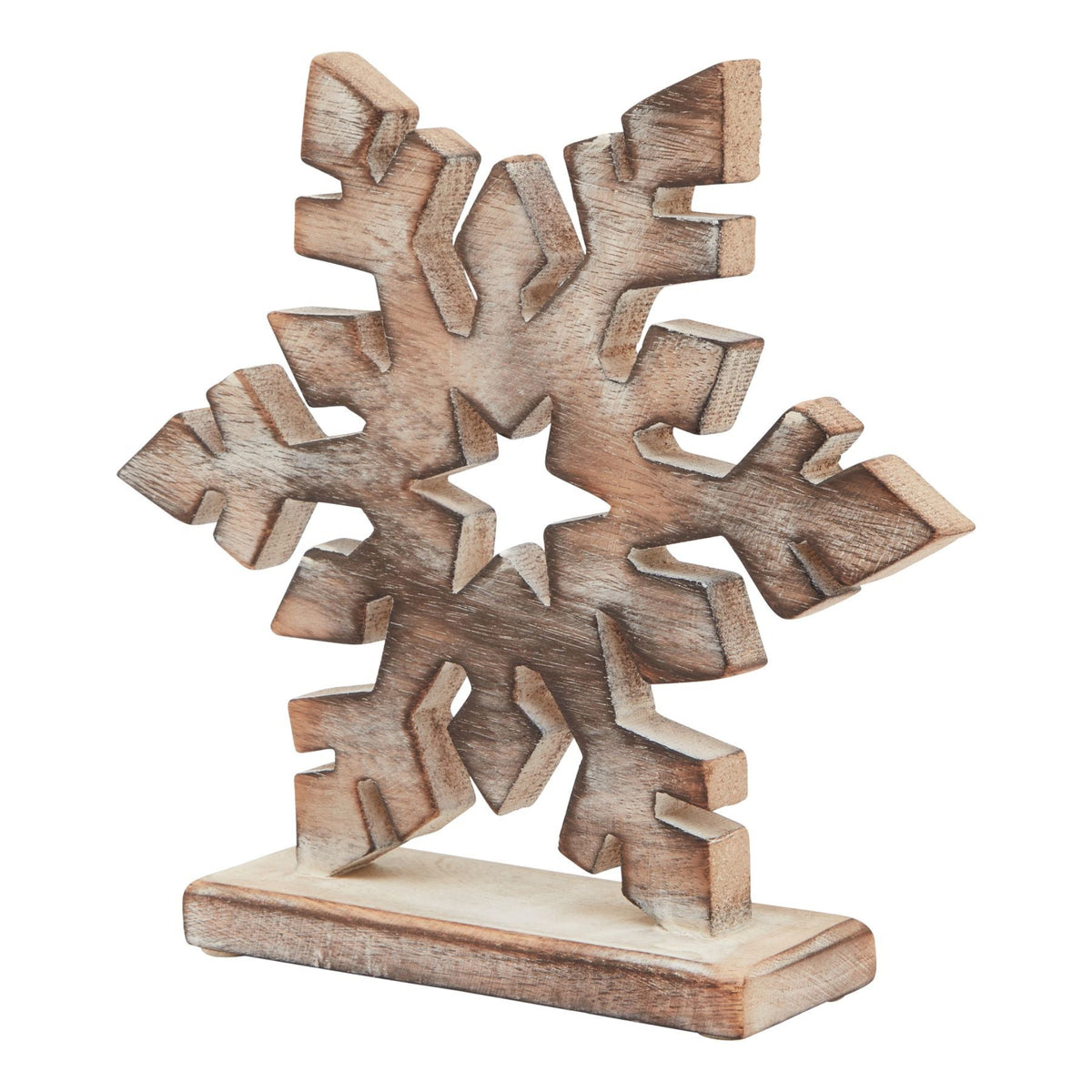 White Wash Collection Wooden Snowflake Decoration - White Wash Collection Wooden Snowflake Decoration Sterling Home 1