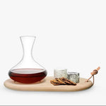 Wine Carafe And Wooden Cheese Board - Wine Carafe 1.4L Oak Cheese Board Set Sterling Home 2