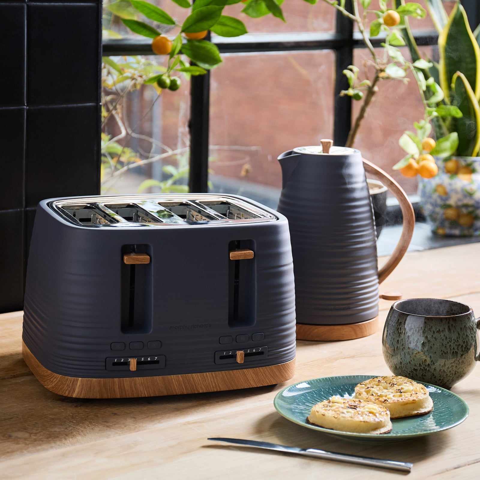 Morphy Richards 4 Slice Grey Toaster Flint - Clay 4-Slice Grey Toaster-Flint Sterling Home 1