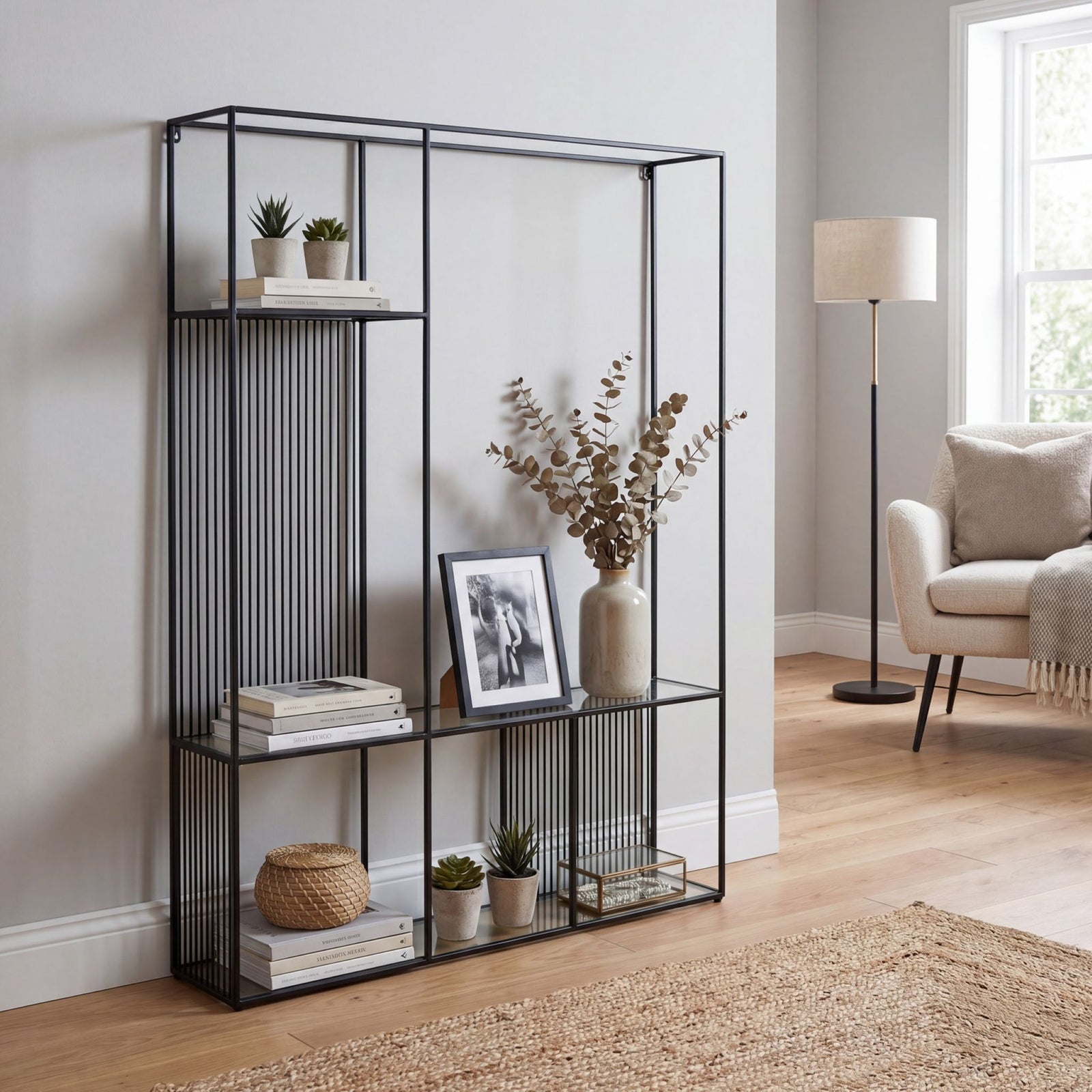 Axis Shelf Unit With Glass Shelves Sterling Home 1