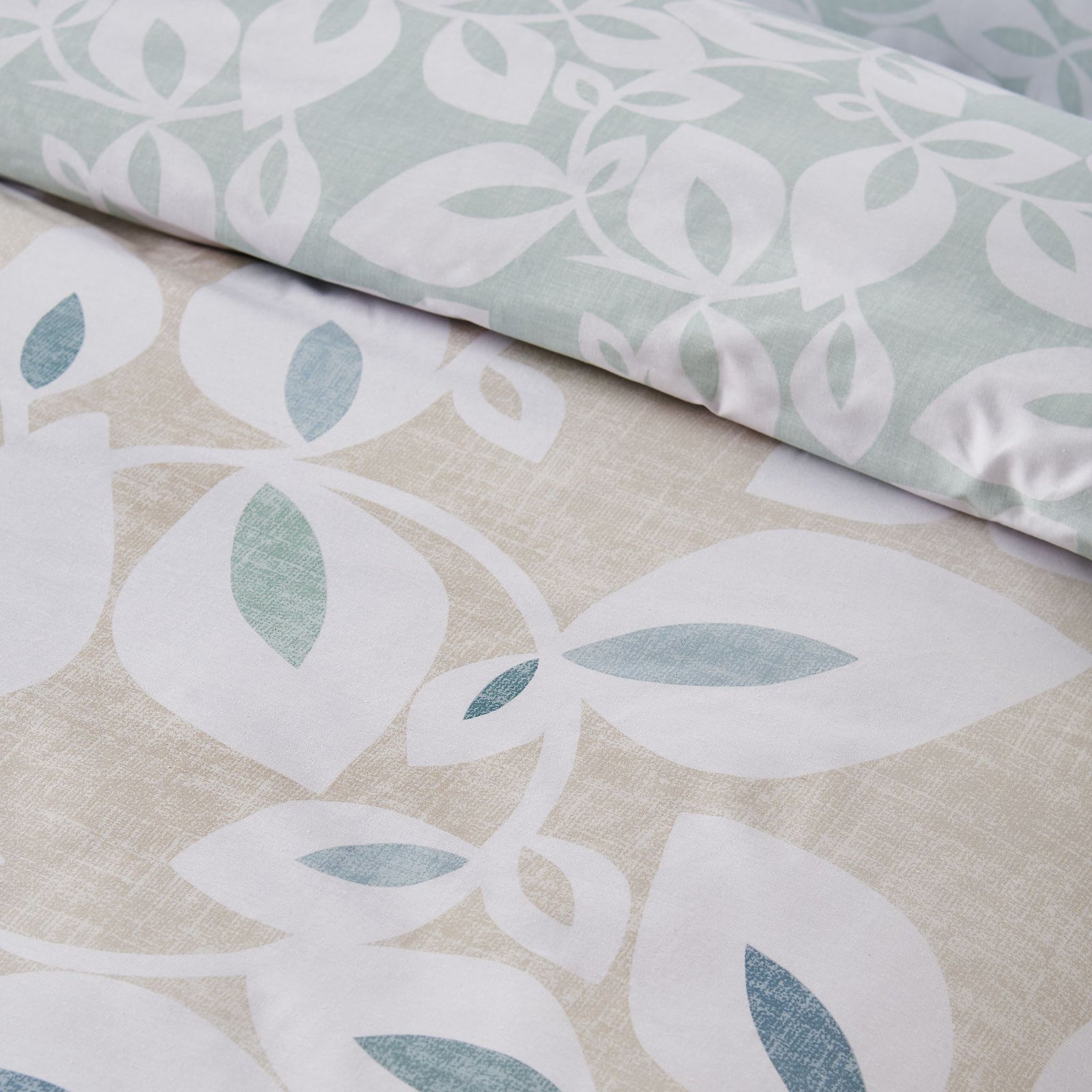 Catherine Lansfield Inga Leaf Natural Duvet Set - Inga Leaf Natural Duvet Set King Sterling Home 4
