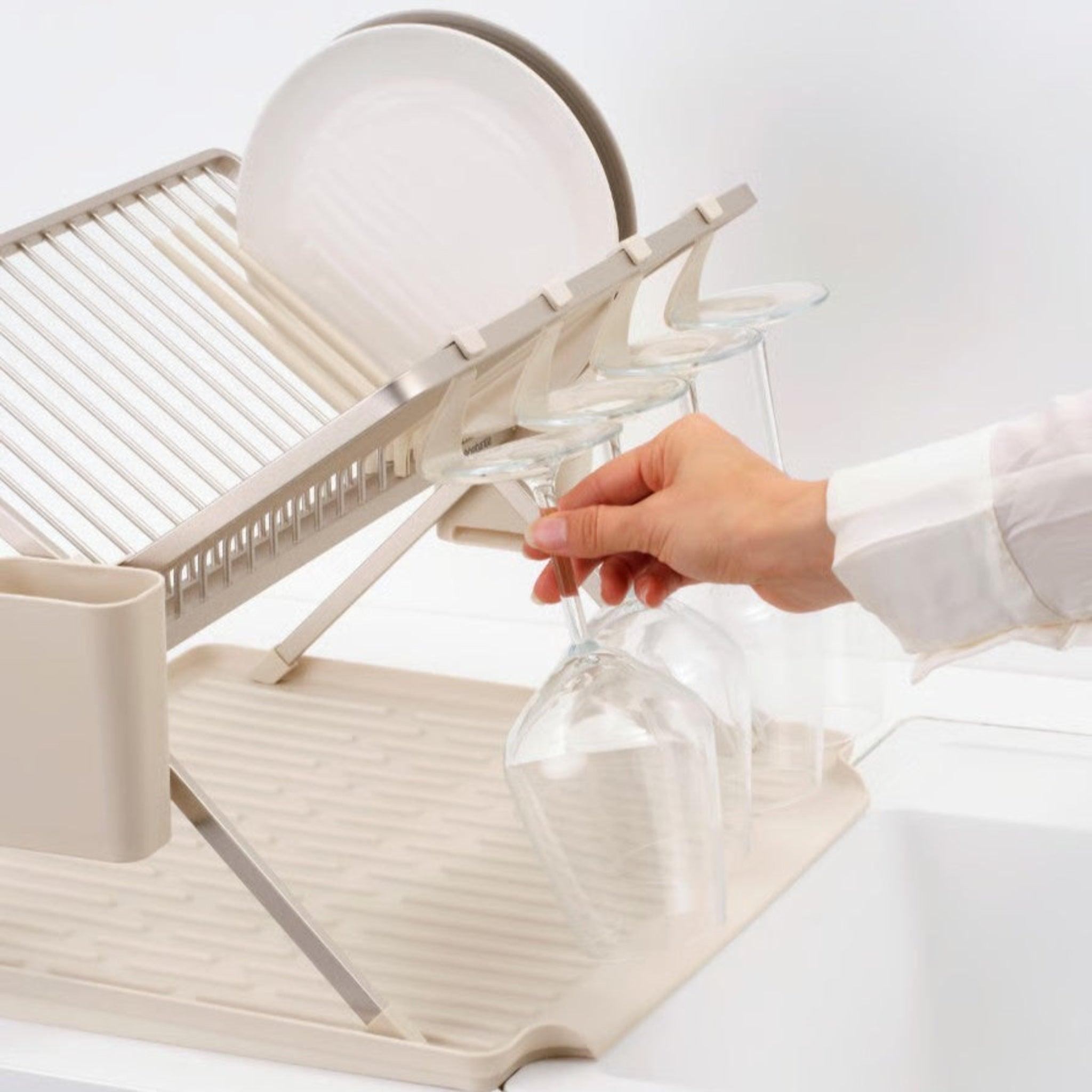Brabantia Foldable Dish Rack Large - Foldable Dish Rack Large Soft Beige Sterling Home 4
