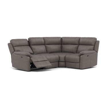 Fara Small Corner Recliner Sofa - Combination 5 2 Corner 1 with 2 Power Recliners Fabric - Left Hand Facing - Power Recliner with USB
