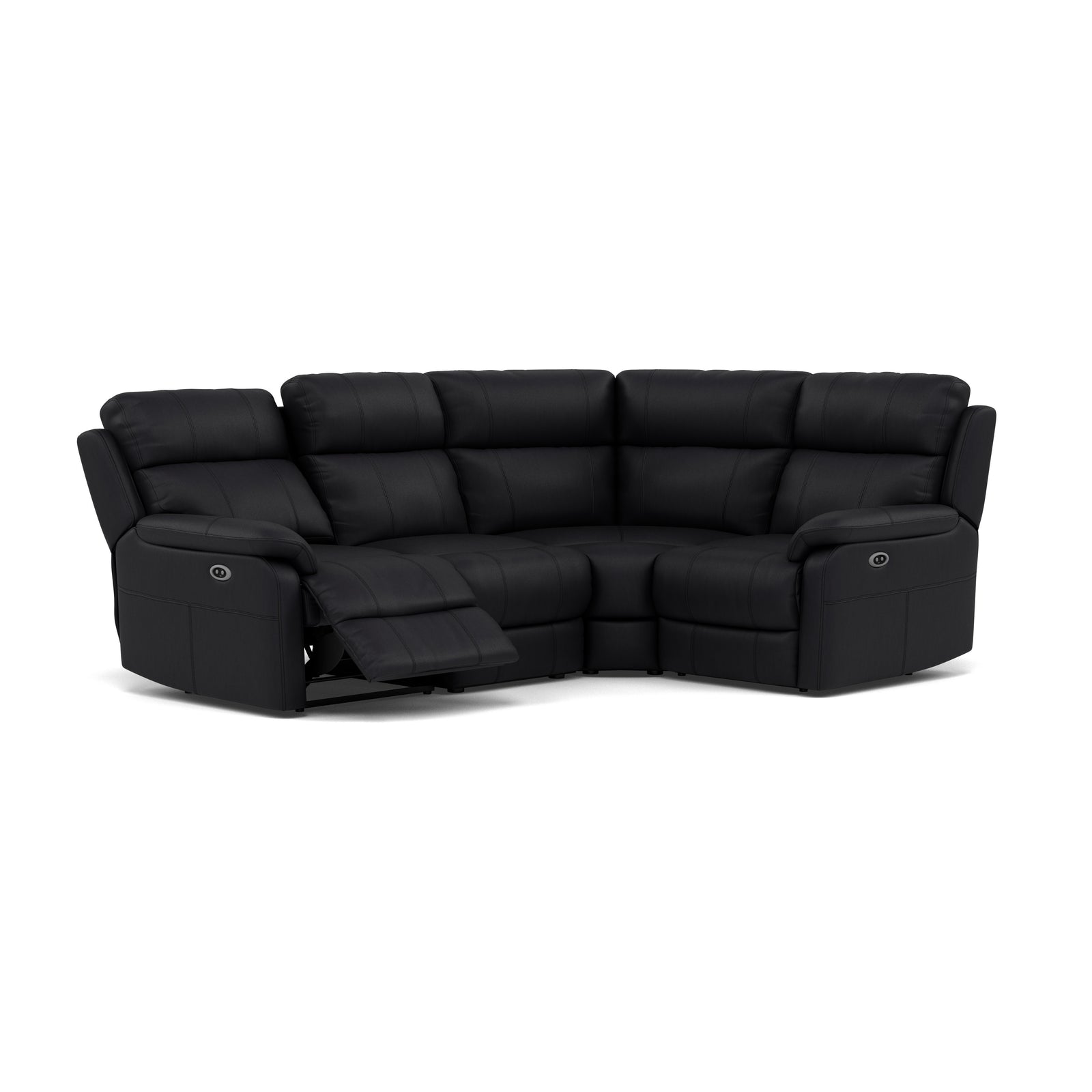 Fara Small Corner Recliner Sofa - Combination 5 2 Corner 1 with 2 Power Recliners Cat 25S - Right Hand Facing - Power Recliner with USB Sofas Sterling Home 15 NCS-023C BLACK