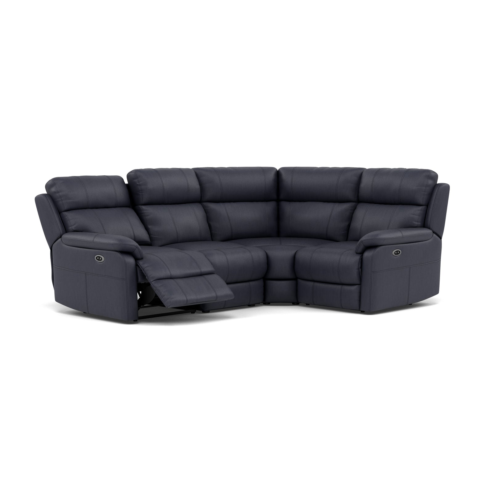Fara Small Corner Recliner Sofa - Combination 5 2 Corner 1 with 2 Power Recliners Cat 25S - Right Hand Facing - Power Recliner with USB Sofas Sterling Home 17 NCS-036C NAVY BLUE