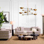 Eichholtz York Armchair Mademoiselle Beige Brushed Brass Legs - Armchair Mademoiselle Beige Armchairs Sterling Home 2
