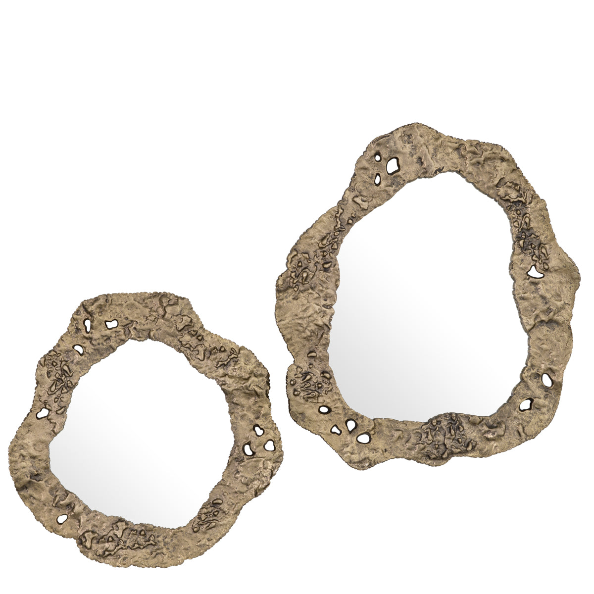 Eichholtz Foggia Mirror Set Of 2 Antique Brass Finish - Foggia Mirror Set of 2 Antique Brass Finish Accessories Sterling Home 2