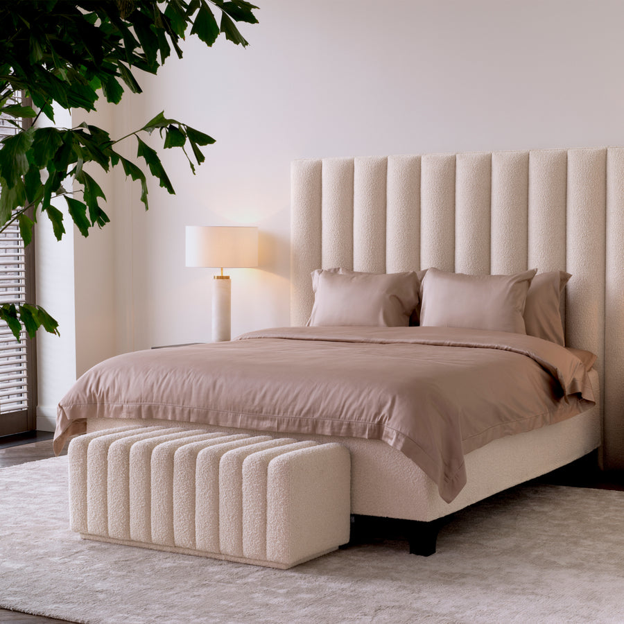 Eichholtz Bente Bench Stool Boucle Cream - Bench Stool Boucle Cream Footstools Sterling Home 2