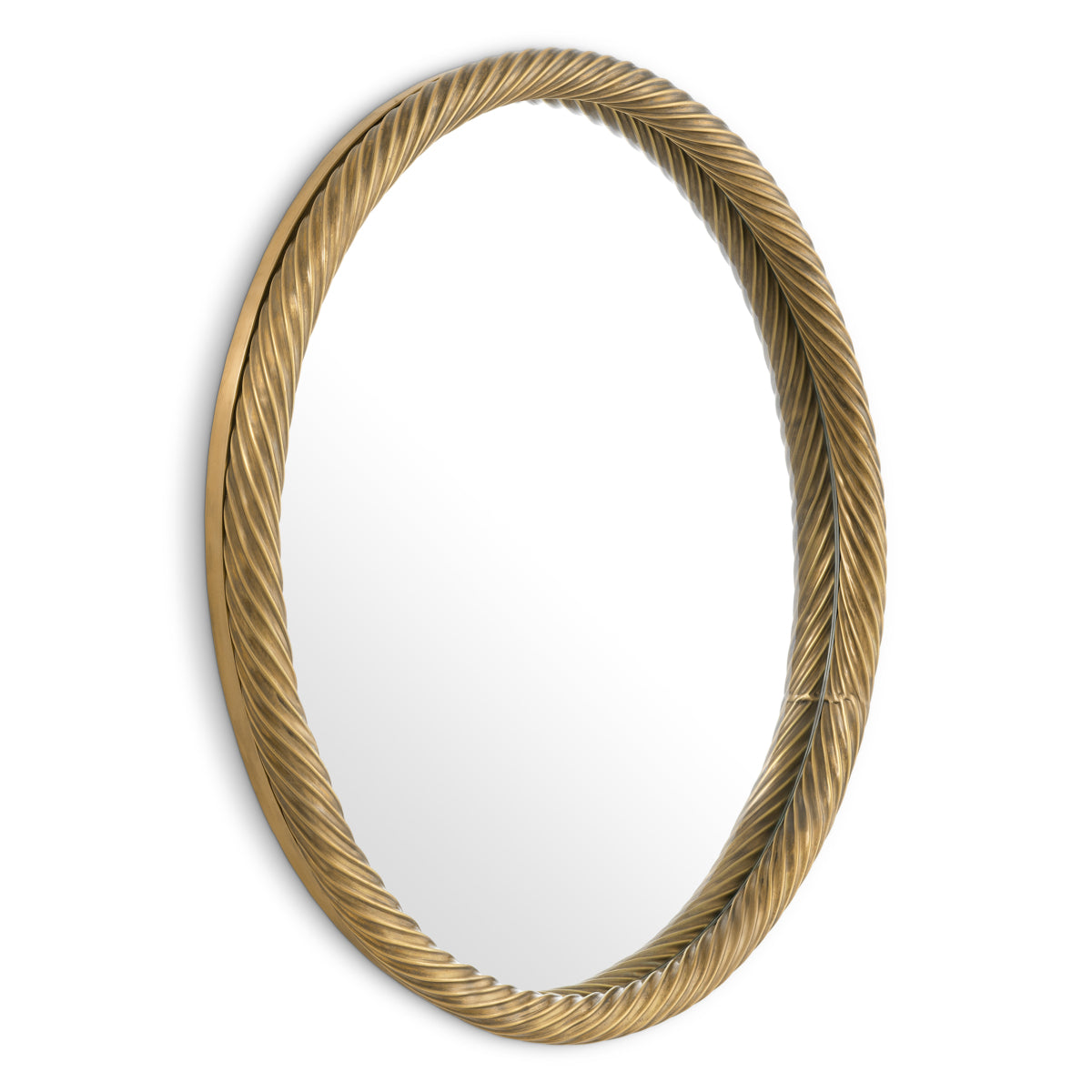 Eichholtz Salvi Round Mirror Vintage Brass Finish - Salvi Round Mirror Vintage Brass Finish Accessories Sterling Home 2