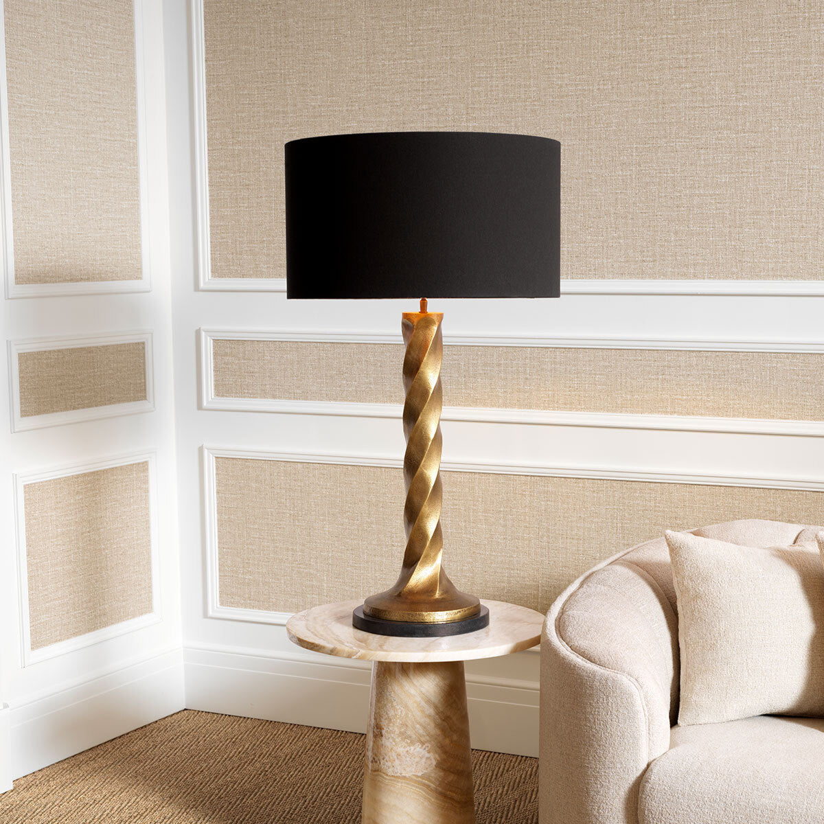Eichholtz Costanza Table Lamp Vintgae Brass Finish Black Granite Base - Table Lamp Costanza Accessories Sterling Home 2