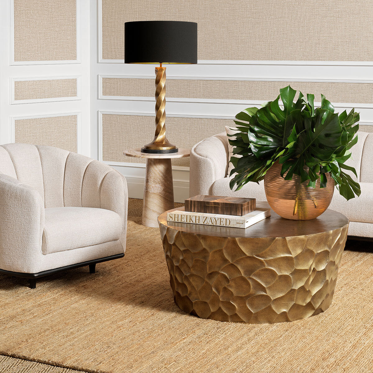 Eichholtz Fiorentino Coffee Table Vintage Brass Finish - Coffee Table Vintage Brass Finish Side Tables Sterling Home 2
