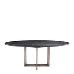 Eichholtz Melchior Oval Dining Table Charcoal Oak Veneer / Bronze Finish - Oval Dining Table Charcoal Oak Veneer / Bronze Finish. Dining Tables Sterling Home 2
