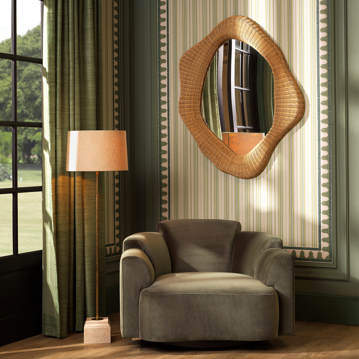 Eichholtz Marbella Swivel Armchair Torrin Green Velvet - Swivel Armchair Torrin Green Velvet Armchairs Sterling Home 2