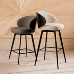 Eichholtz Camerota Swivel Bar Stool Scalea Grey Black Wooden Back - Swivel Bar Stool Scalea Grey Black Wooden Back Dining Chairs Sterling Home 2