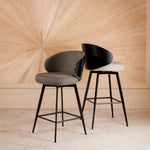Eichholtz Camerota Swivel Bar Stool Scalea Sand Black Wooden Back & Legs - Swivel Bar Stool Scalea Sand Black Wooden Back Dining Chair Sterling Home 2
