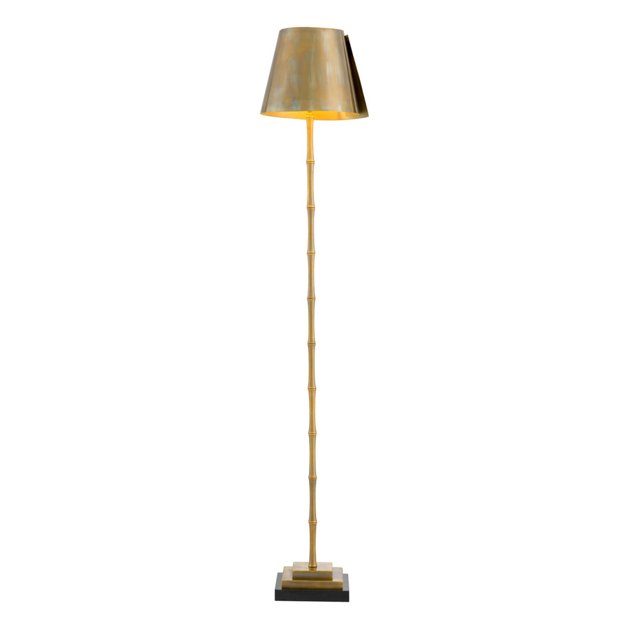 Eichholtz Seraphina Floor Lamp Vintage Brass Finish Black Granite Base - Floor Lamp Seraphina Accessories Sterling Home 2