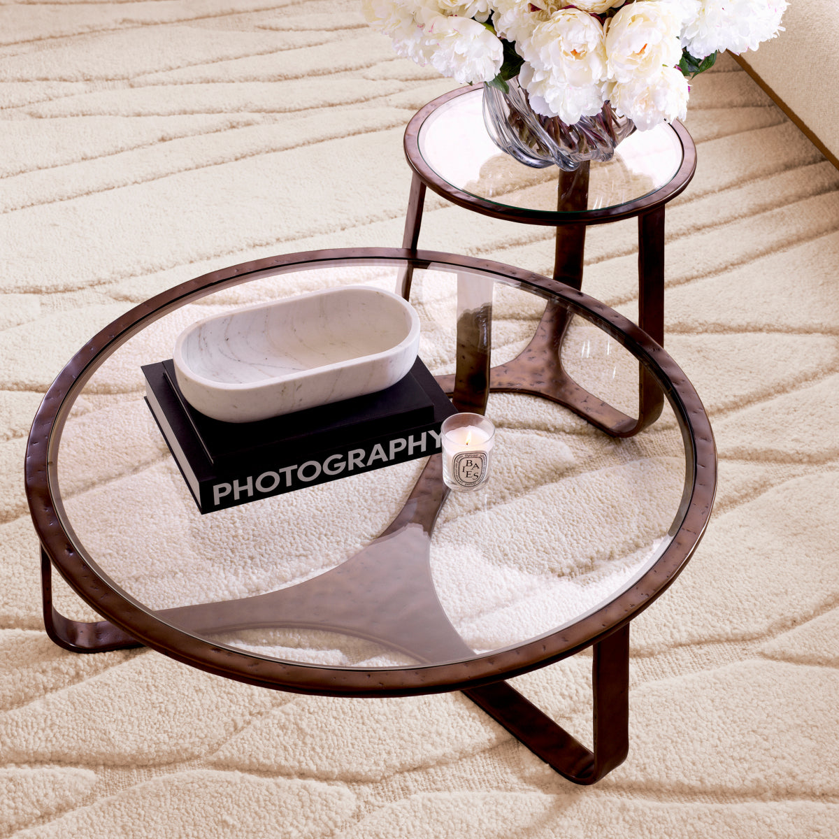 Eichholtz Cambronne Side Table Bronze Finish Clear Glass Top - Side Table Bronze Finish Clear Glass Top Side Tables Sterling Home 2