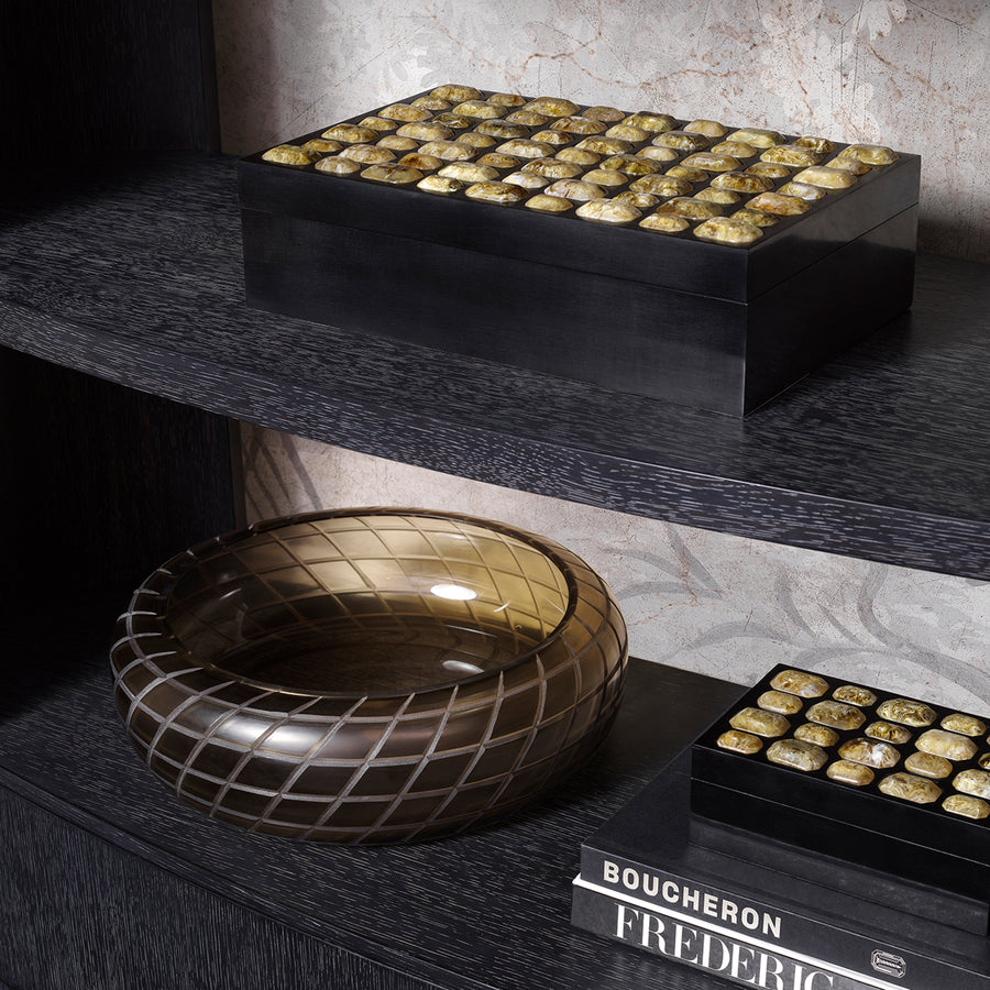 Eichholtz Lucida S Box Black Finish Faux Amber - Lucida S Box Black Finish Faux Amber Accessories Sterling Home 1