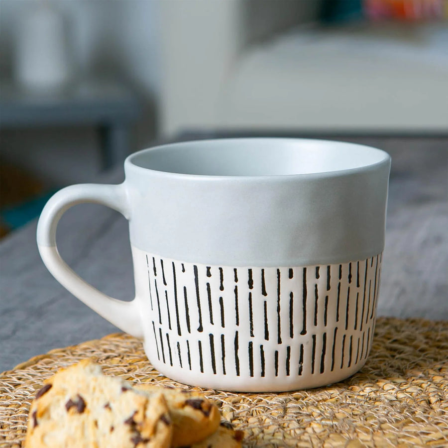 Dash Two Tone Grey Mug - Two Tone Dash Grey Mug Sterling Home 1